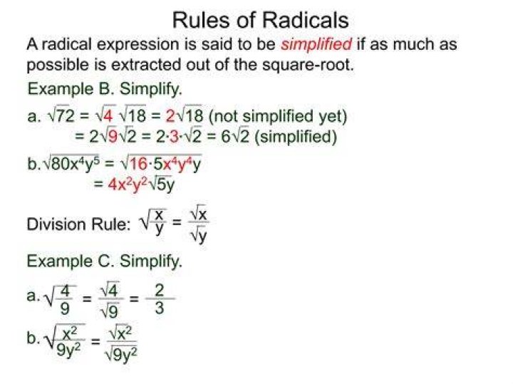 What are the rules of radicals?