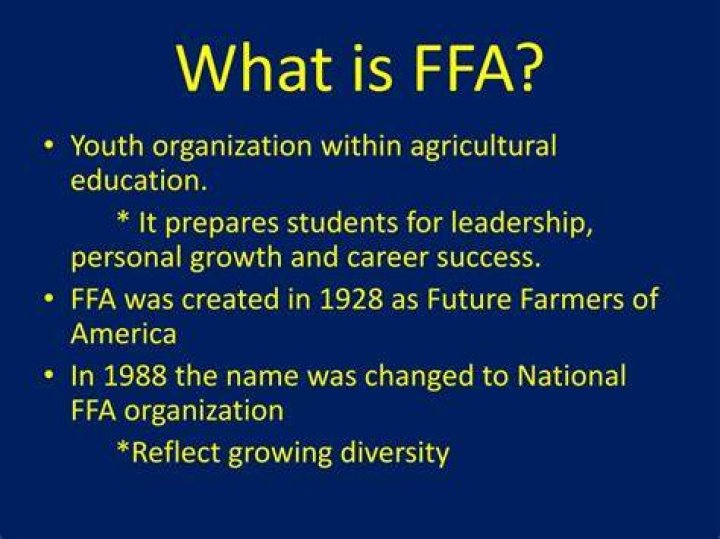 What does FFA do for the community?