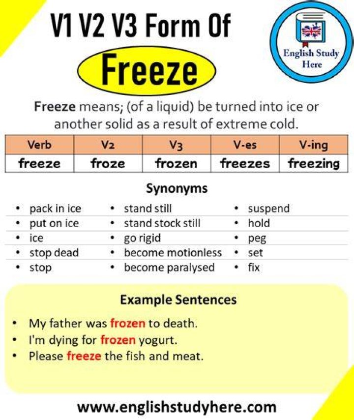 What is the irregular verb of freeze?