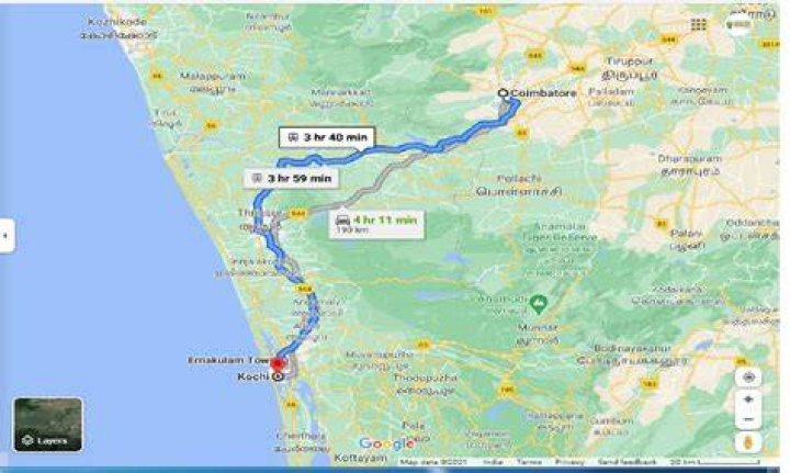 Which city is bigger cochin or coimbatore