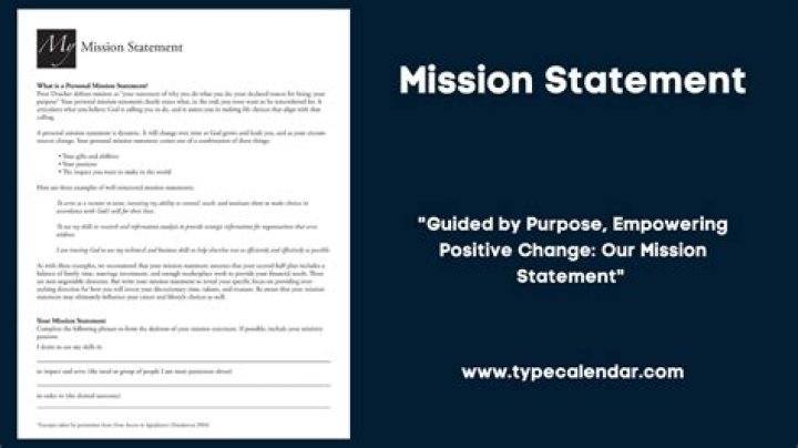Which is the main purpose of a mission statement